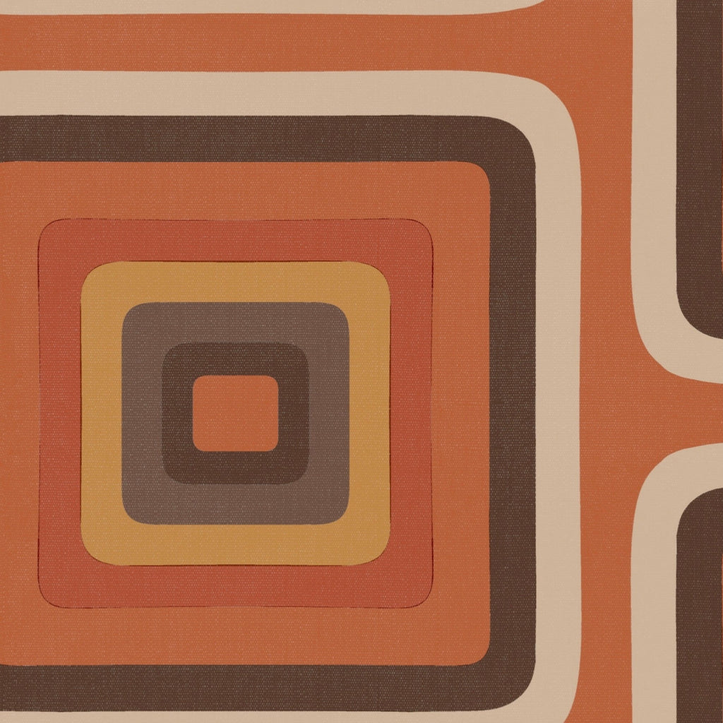 Retro Square  Geometric wallpaper - Burnt Orange