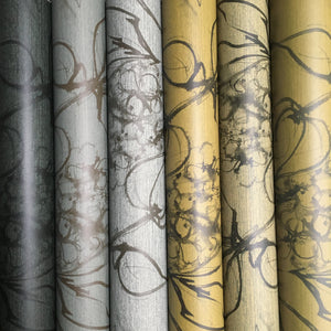 Aquatint floral Wallpaper - Grey + Mocha