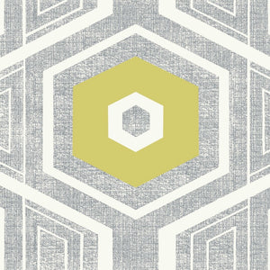 Retro Textured Polygon. Dove Grey + Lemon