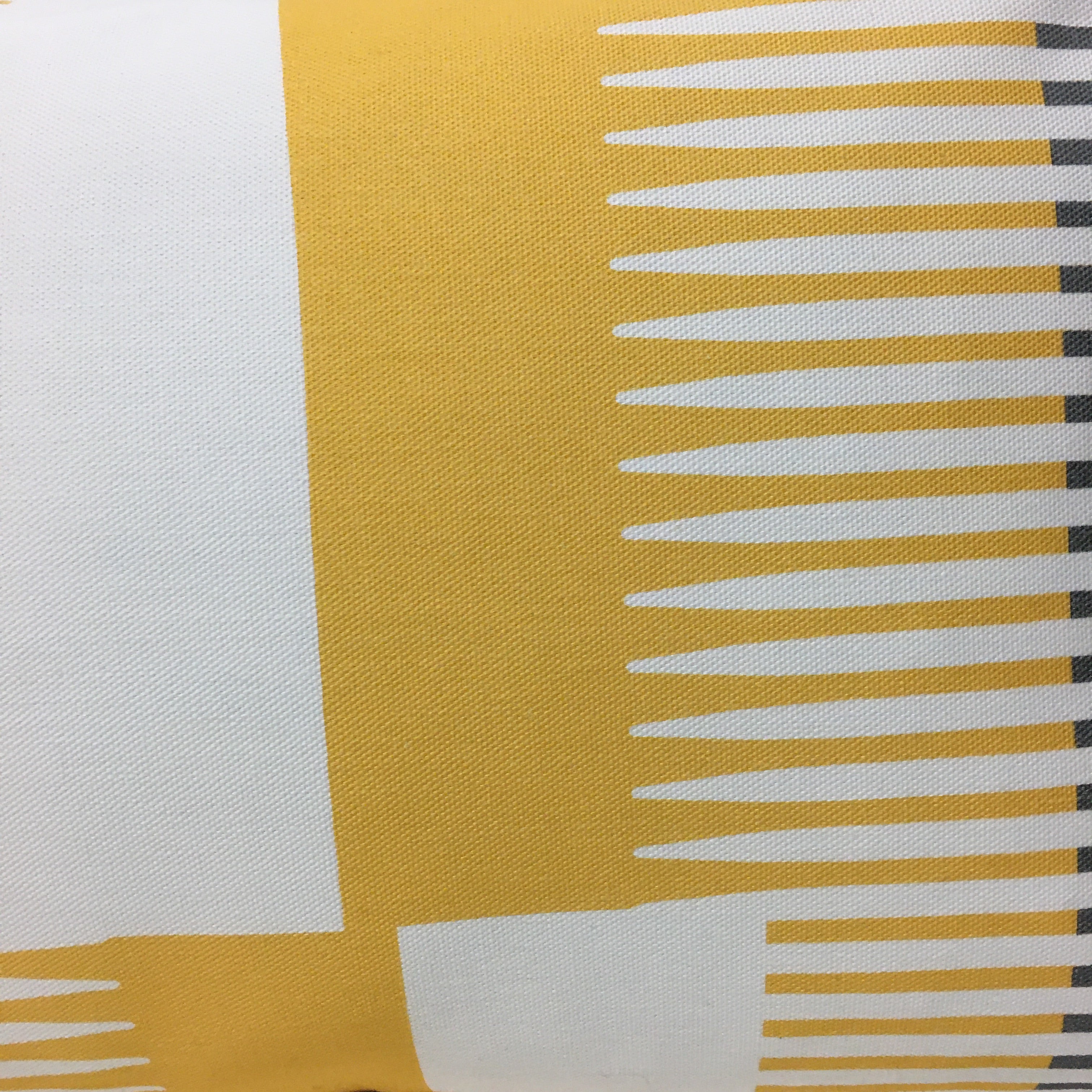 Combed Stripe Cushion - Saffron, charcoal + white ( two available )