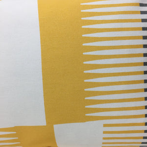 Combed Stripe Cushion - Saffron, charcoal + white ( two available )