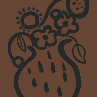 Vase print - Chocolate + Black