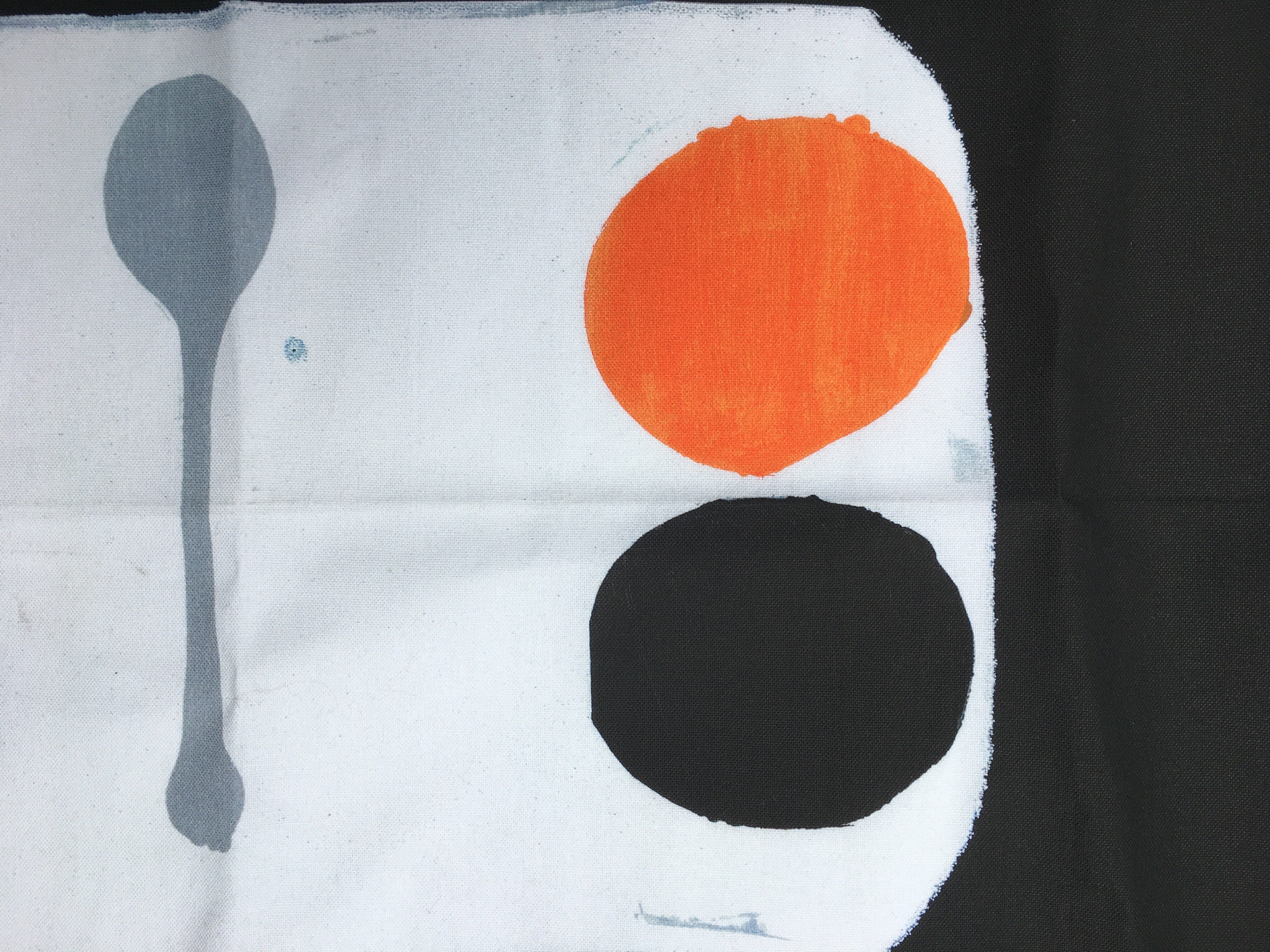 ‘Orange + Spoon’ Hand Printed Tea Towel