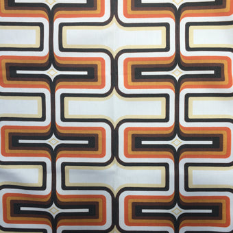 Retro Tea Towel - Brown + Orange