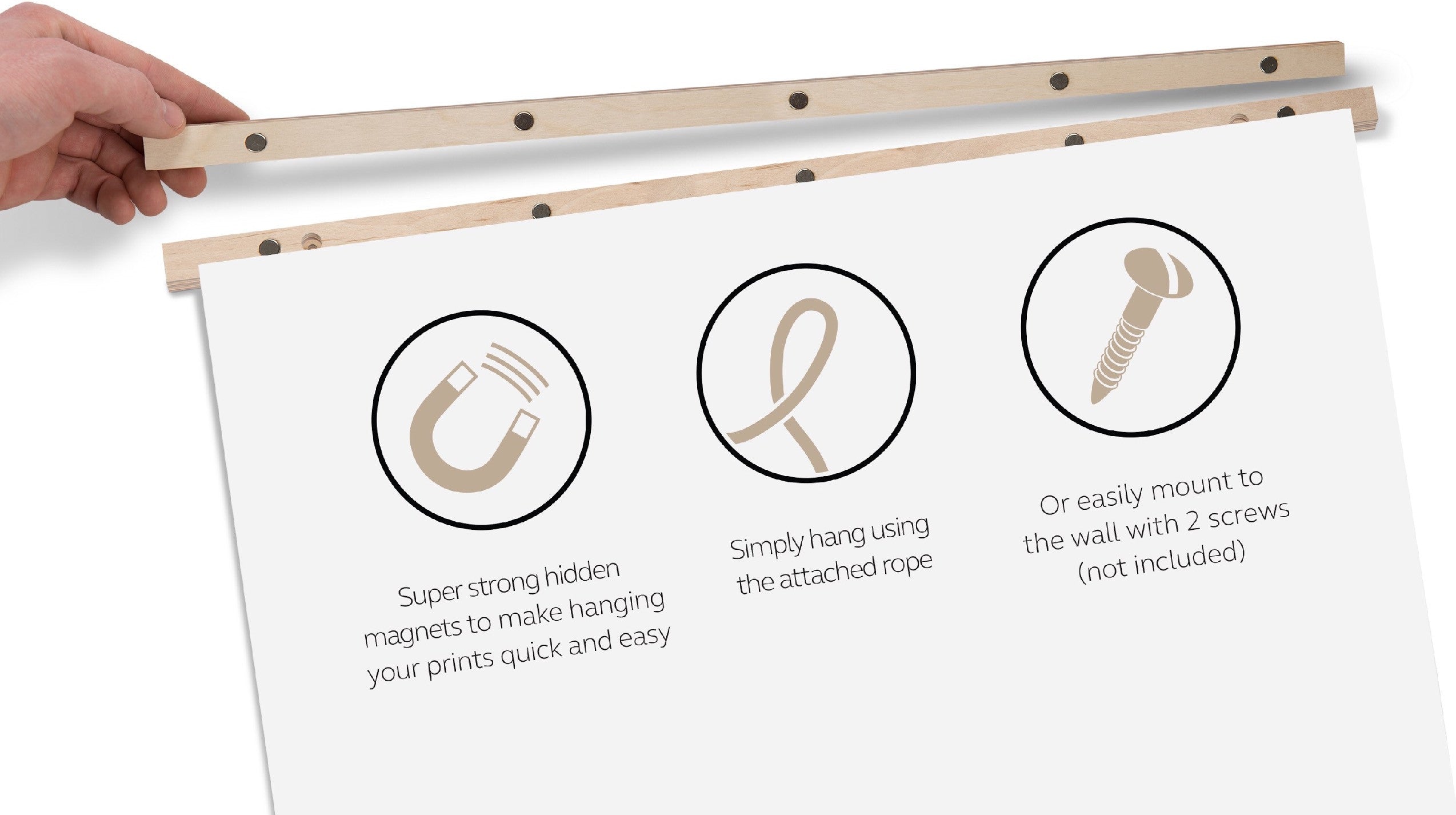Magnetic print and wallpaper hanger