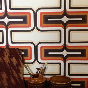 70s Geometric wallpaper Orange + brown ( new file ) Beth