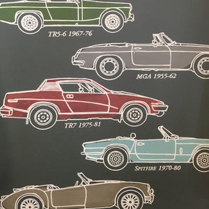 British Classic Cars Wallpaper - Dark grey + jewel cars